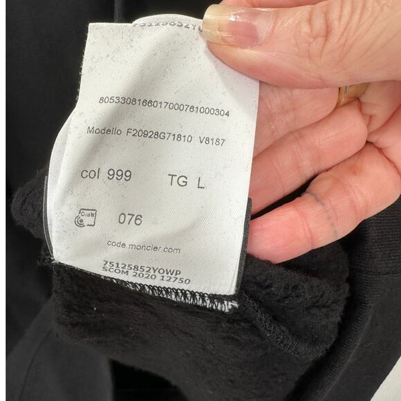 Moncler Black Genius 1952 X Undefeated White Logo Altered Sweatshirt L - Picture 12 of 16